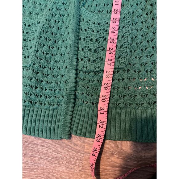 Anthropologie Far Away From Close Green Open Knit Cardigan Size Small - Picture 9 of 10